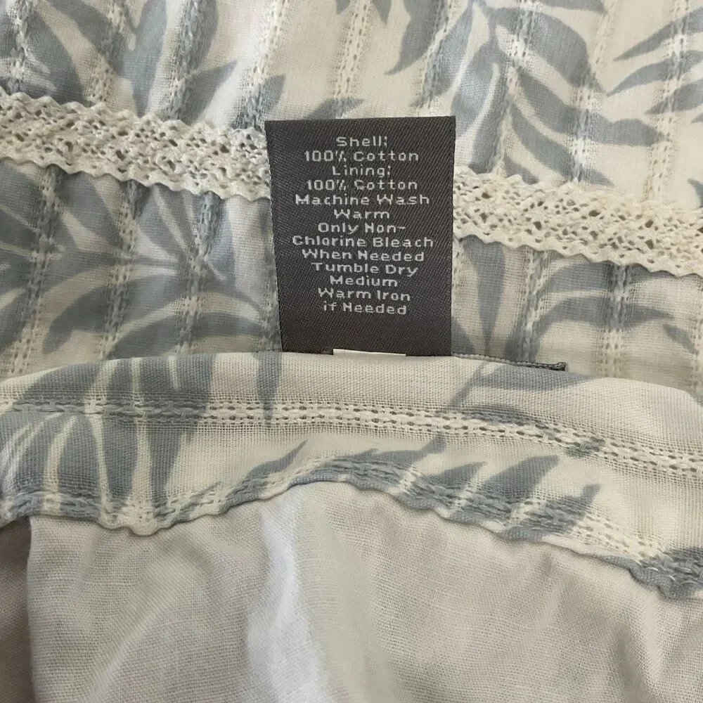 Ann Taylor Size 4 White Skirt Cotton Leaves Embroidered Eyelet Tiered Whimsical